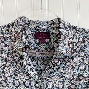 J.Crew Women's Perfect Shirt Liberty of London Blue Floral Size 2